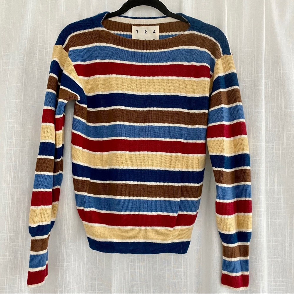 Trademark Baby Alpaca Striped Boatneck Sweater XS